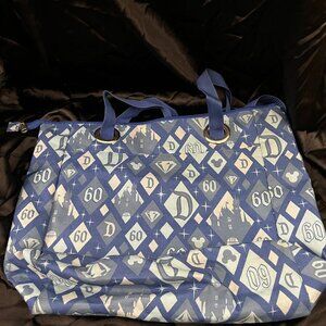 Disneyland 60th Anniversary Tote Blue Disney Tote Zip Up Bag gently used